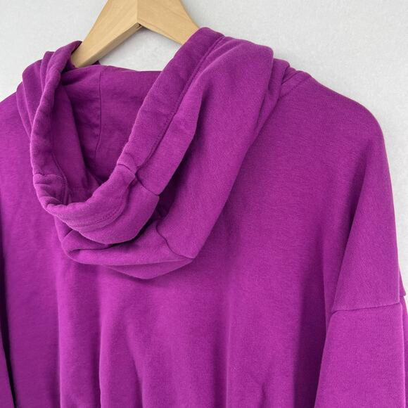 NIKE Hoodie Womens M Sportswear Club Fleece Pullover Cropped Sweatshirt Purple - Picture 9 of 16